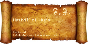 Hatházi Huba névjegykártya